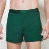 Catalog Boxer Shorts Noble Green 5 model wearing unwear noble green boxer shorts close up front