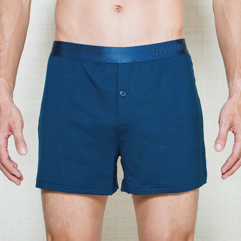 Catalog Boxer Shorts Rocking Blues 5 model wearing unwear rocking blues boxer shorts close up front