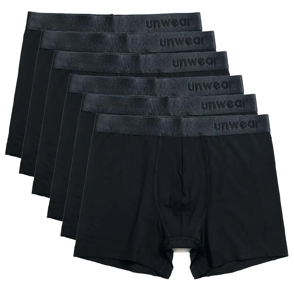 unwear onyx black boxer brief 6 pack lay flat catalog